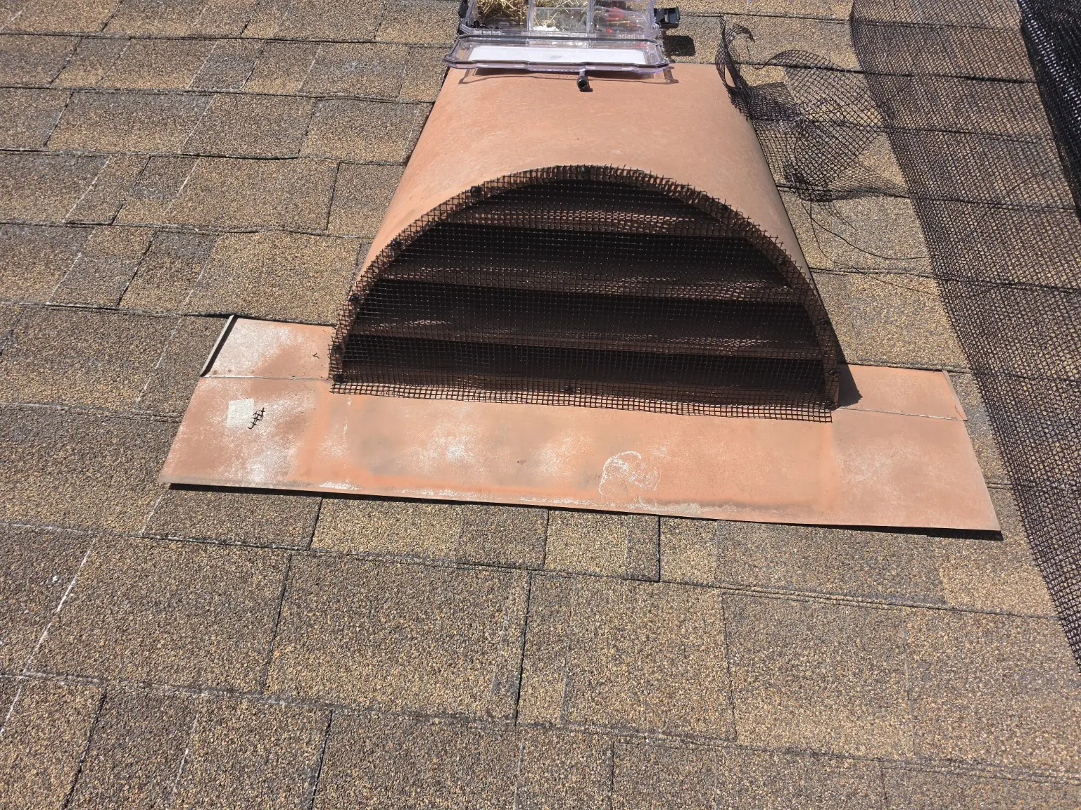 Completed roof vent screening installed to help prevent rodent entry into an Inland Empire property